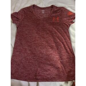 Under Armour Freedom Women's Loose HeatGear V Neck Shirt Red Size Medium